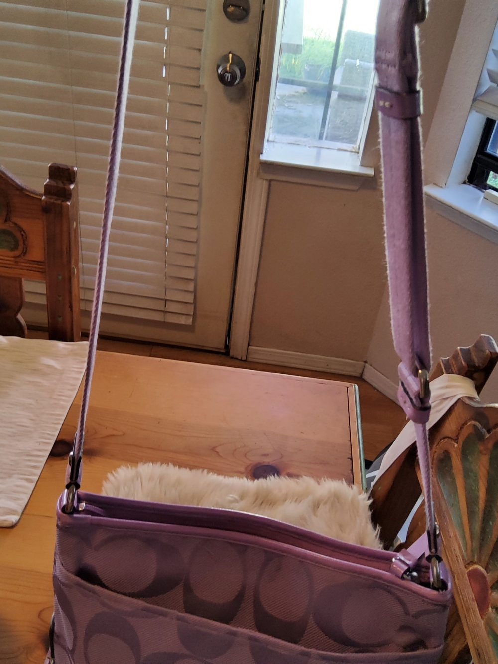 Coach Kyra Signature Crossbody Lavender Vintage VGUC F16550 - Picture 10 of 15